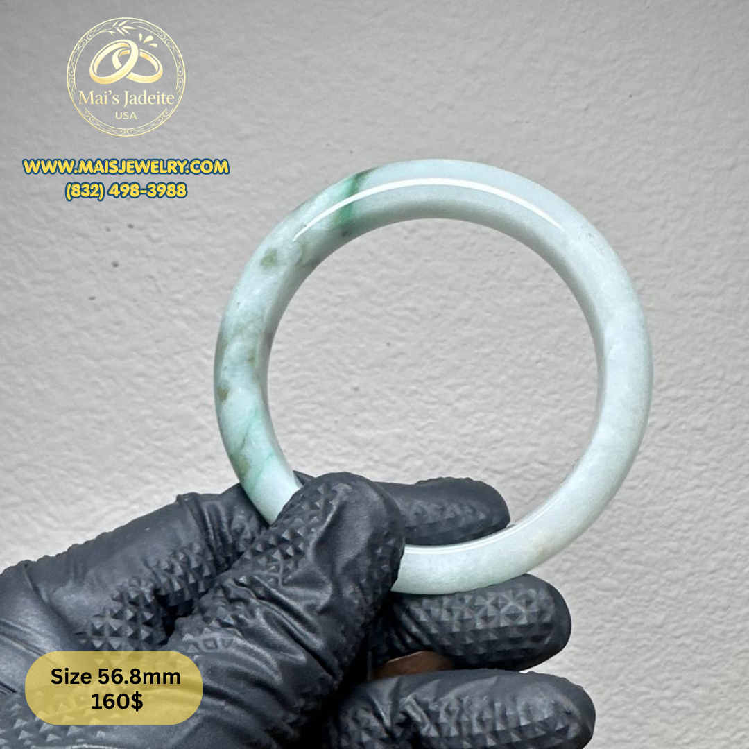 Mai's Jewelry Type A Natural Jadeite Bangle| 56.8 mm | BA46