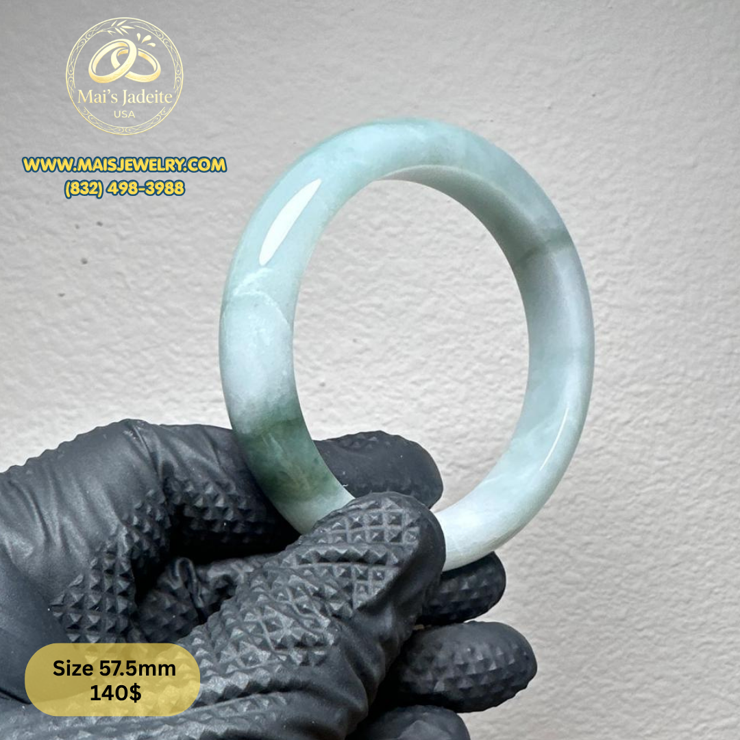 Mai's Jewelry Type A Natural Jadeite Bangle| 57.7 mm | BA47