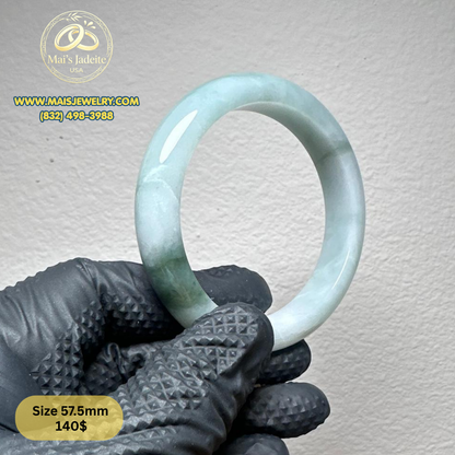 Mai's Jewelry Type A Natural Jadeite Bangle| 57.7 mm | BA47