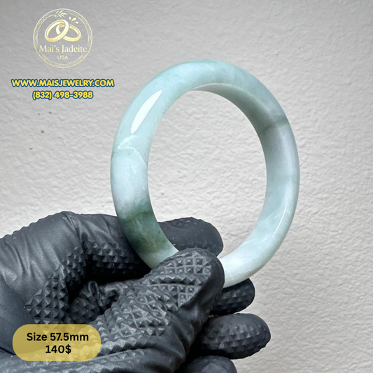 Mai's Jewelry Type A Natural Jadeite Bangle| 57.7 mm | BA47