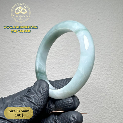 Mai's Jewelry Type A Natural Jadeite Bangle| 57.7 mm | BA47