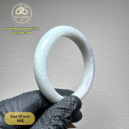 Mai's Jewelry Type A Natural Jadeite Bangle| 57 mm | BA35