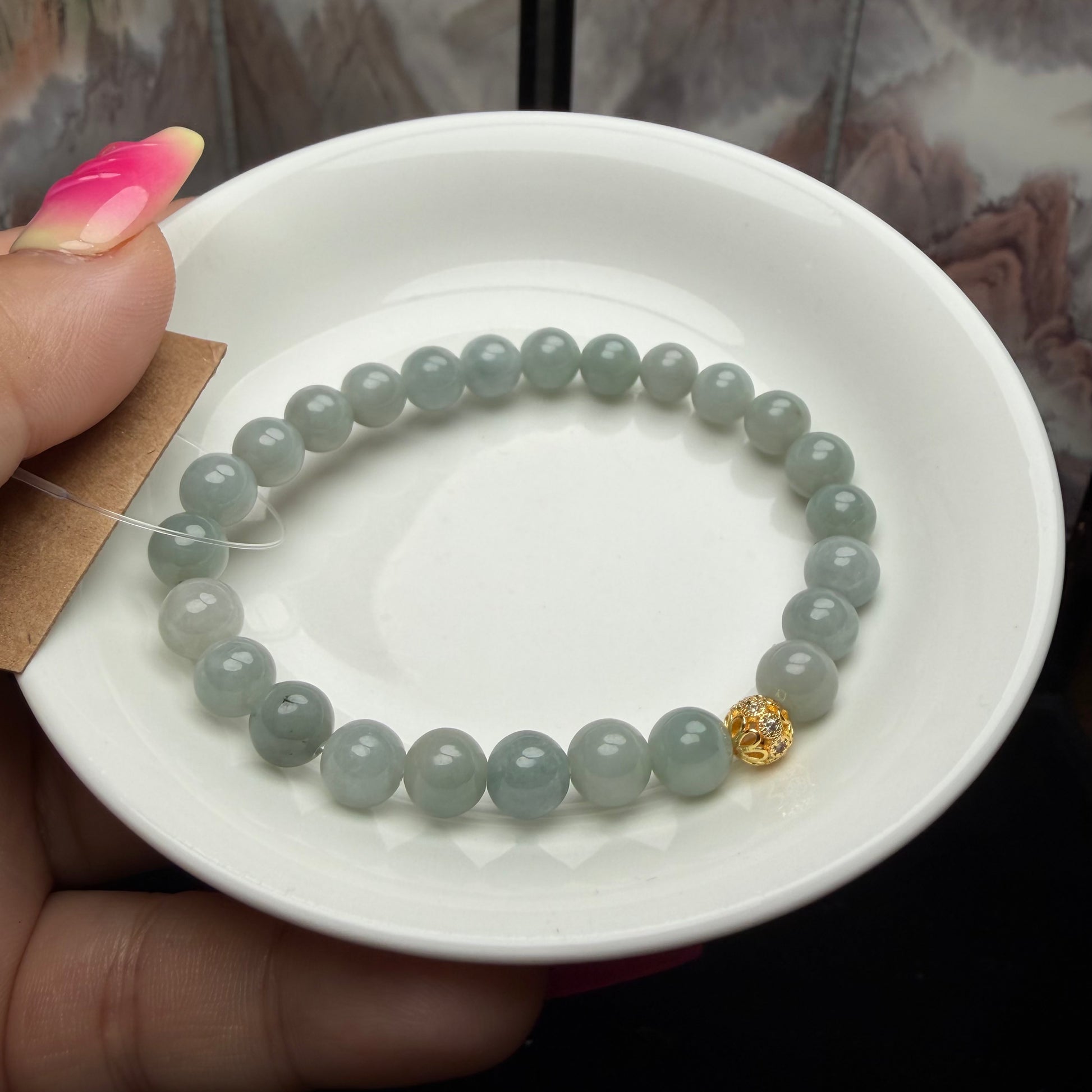 natural-type-a-blue-burmese-jadeite-jade-beaded-bracelet-7-8mm-gold-charms-mais-jewelry