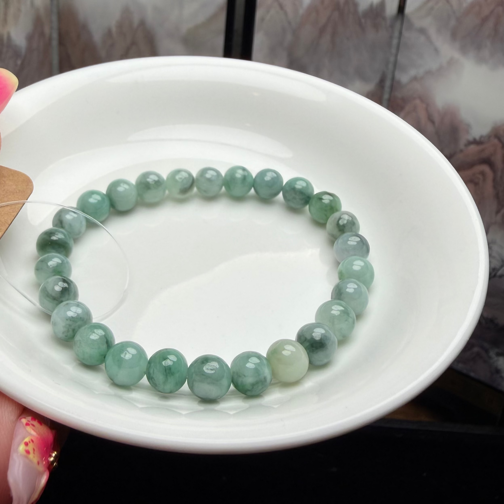 natural-type-a-floating-green-burmese-jadeite-jade-beaded-bracelet-7-4mm-mais-jewelry