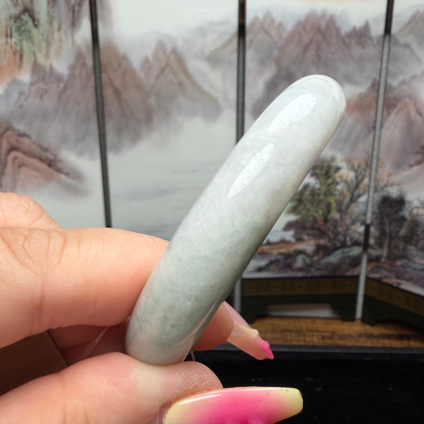 Type A Burmese Jadeite Jade Bangle | 54.6mm | SKU BA102