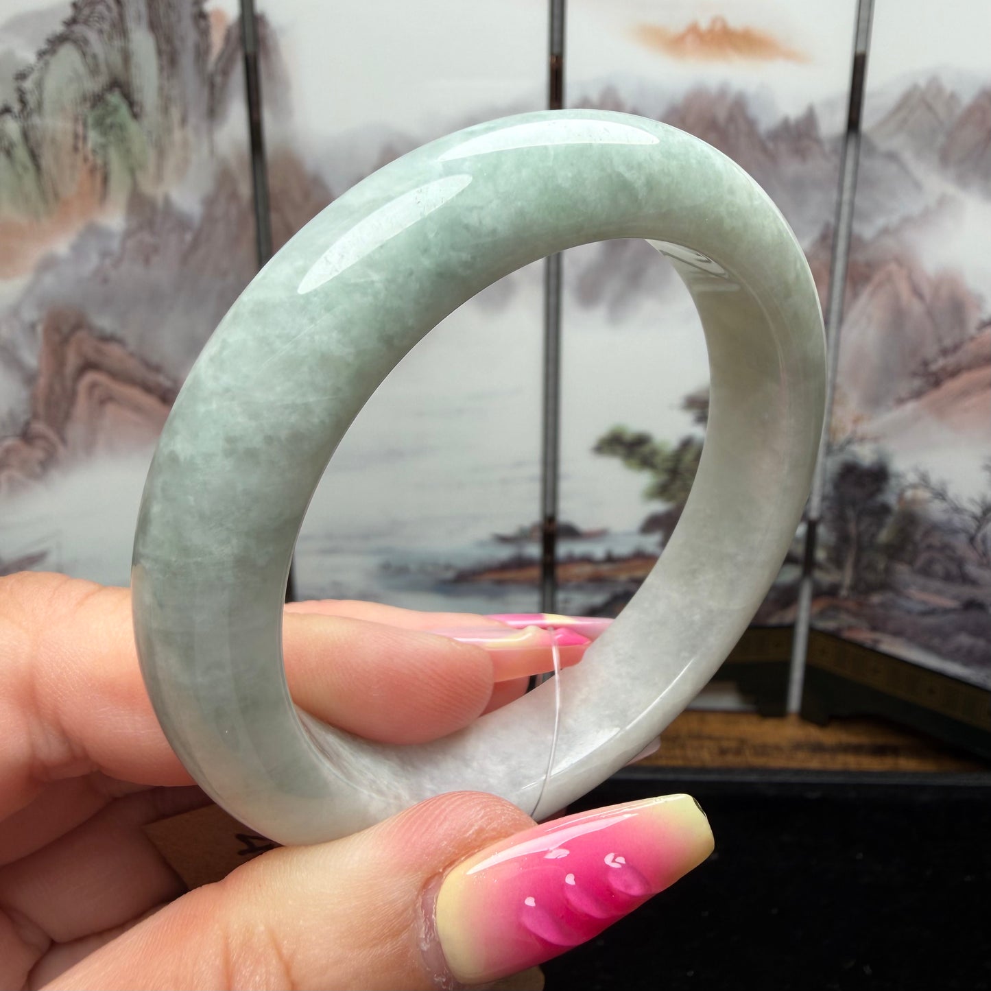 Type A Burmese Jadeite Jade Bangle | 54.6mm | SKU BA102