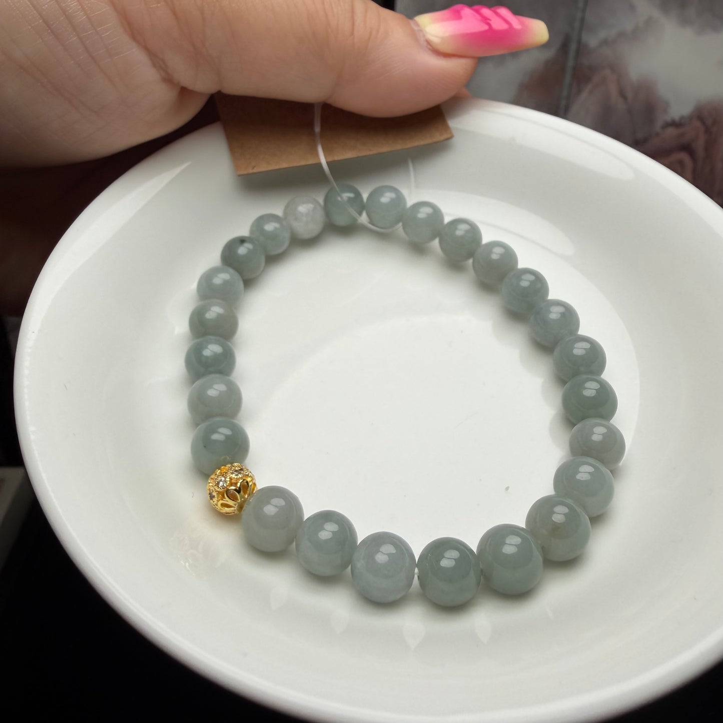 natural-type-a-blue-burmese-jadeite-jade-beaded-bracelet-7-8mm-gold-charms-mais-jewelry
