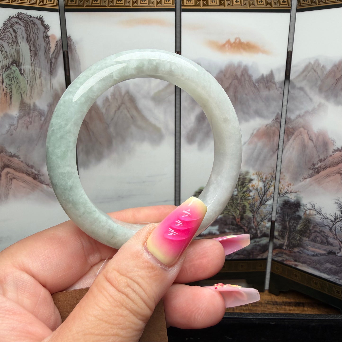 Type A Burmese Jadeite Jade Bangle | 54.6mm | SKU BA102