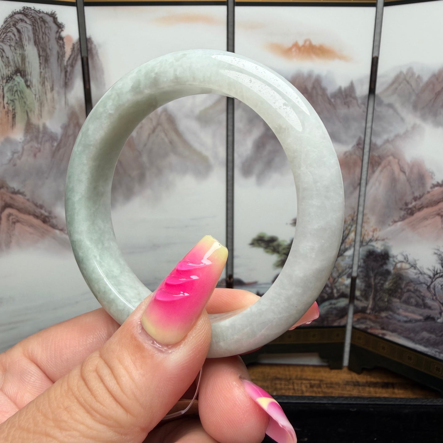 Type A Burmese Jadeite Jade Bangle | 54.6mm | SKU BA102