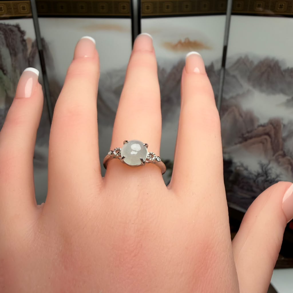 Silver Jade Ring | SR04